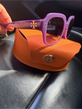 Tory Burch Lavender Square Sunglasses with Gold Logo.  Brand new with tags.
